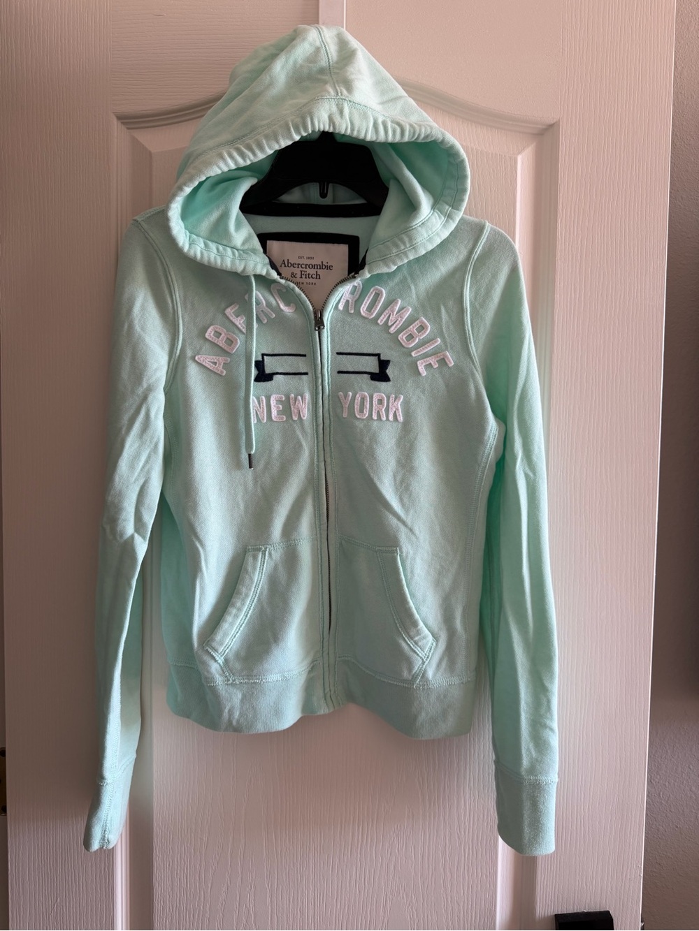 Abercrombie & Fitch Mint Green Full-Zip Hoodie